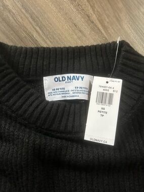 Old Navy Black Ribbed Crewneck Sweater - XS Petite